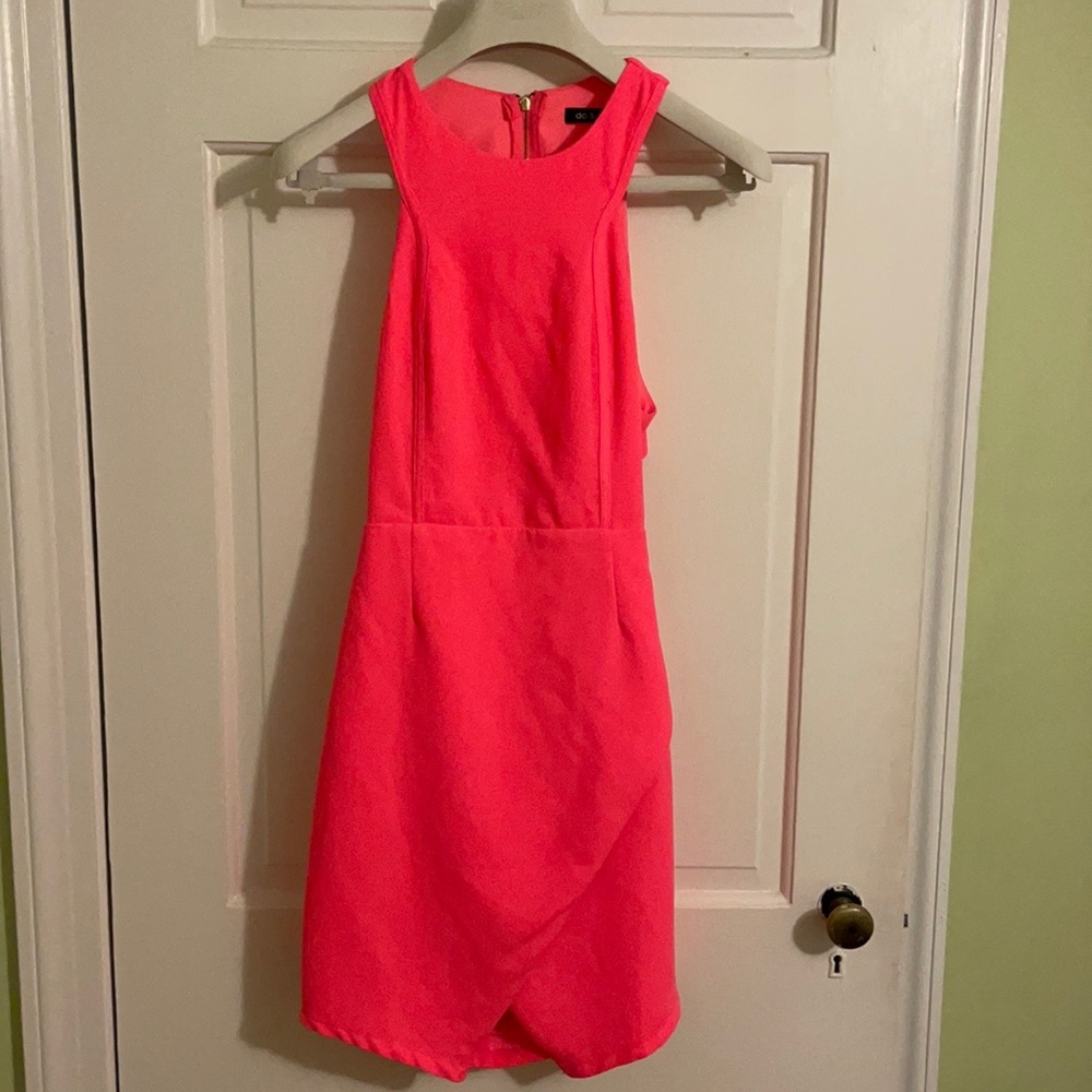 Neon pink mini dress
